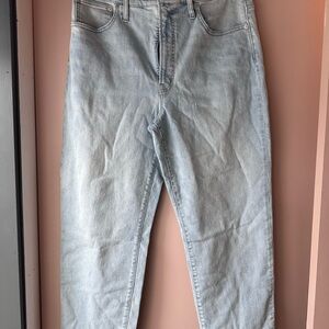 Light Blue Denim Jeans Madewell perfect vintage straight leg size 33